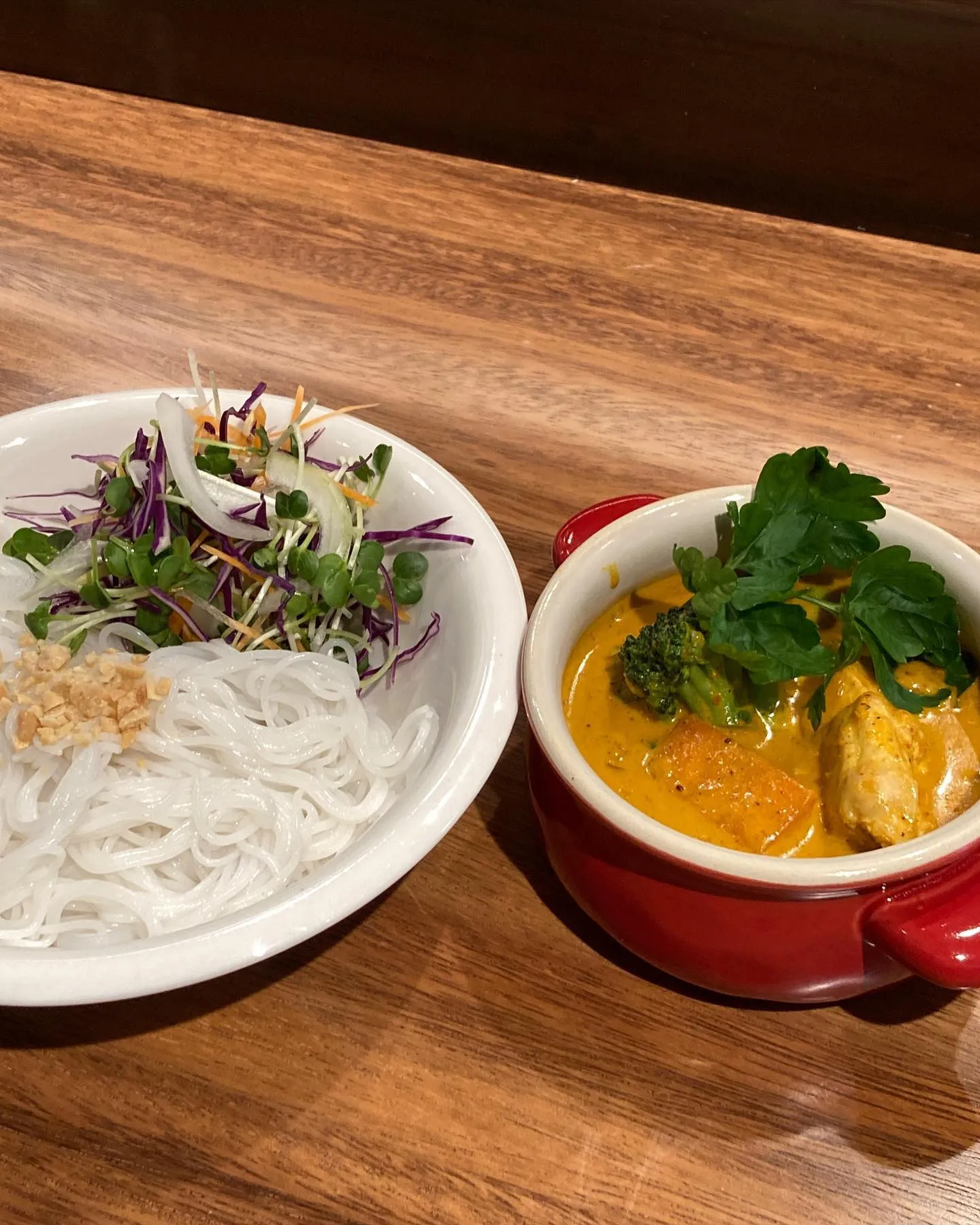 米麺とカレー@rice noodle with curry