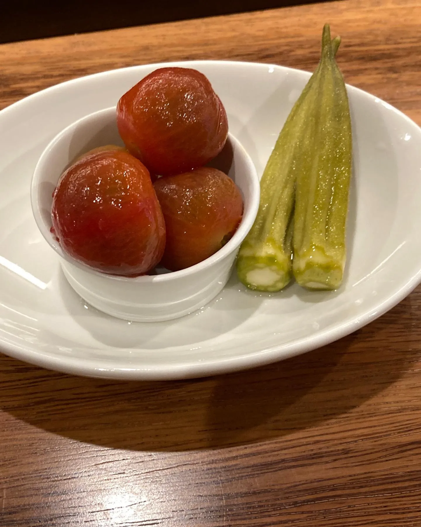 トマトとオクラの酢漬け@tomato pickles