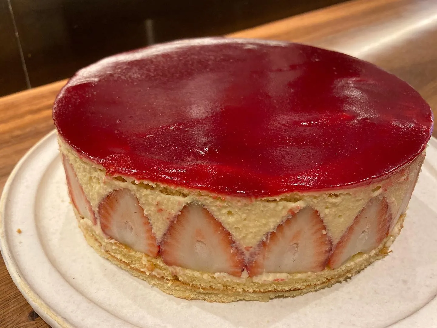 苺のケーキのデザート